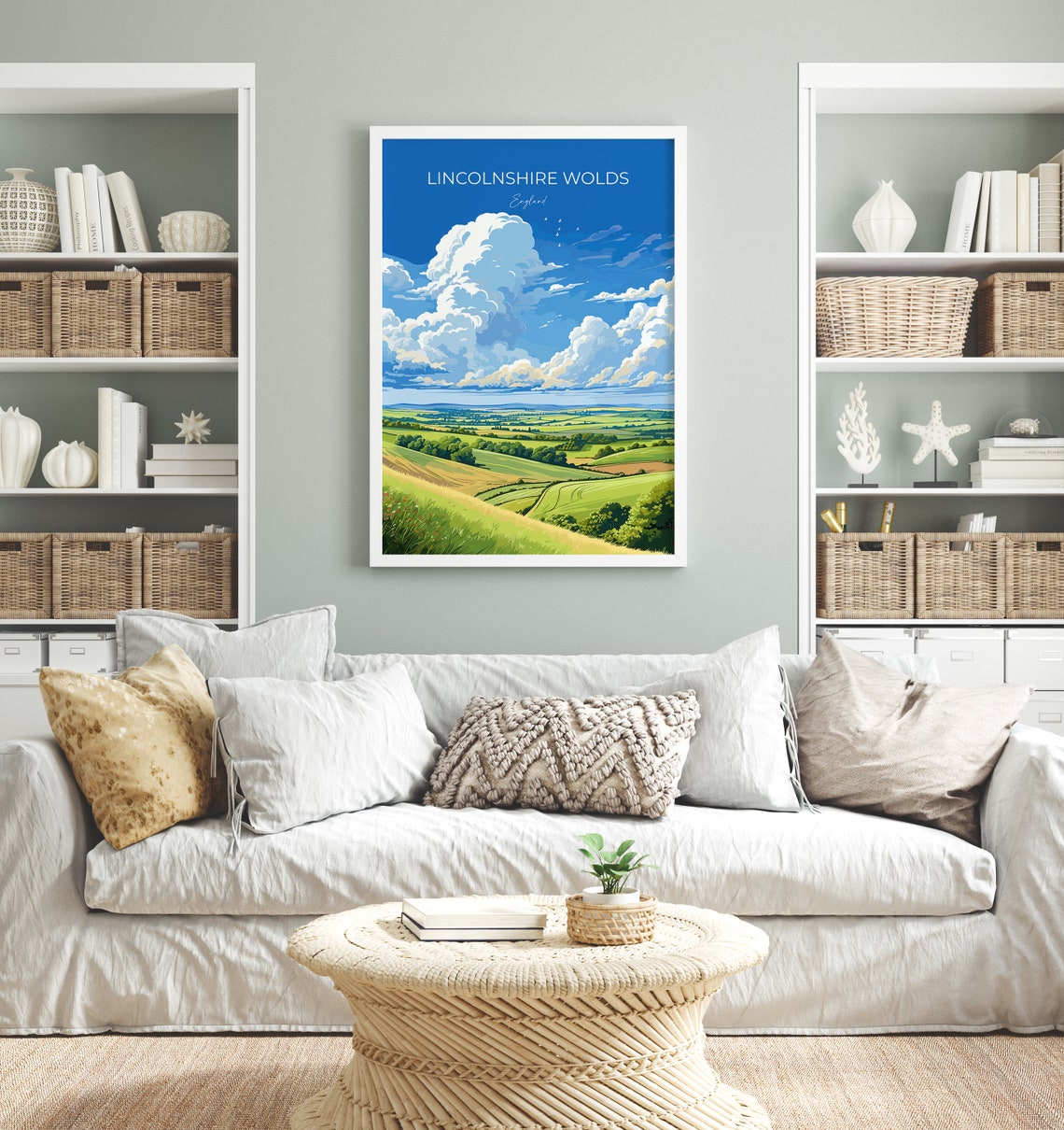 Lincolnshire Wolds England Rolling Green Hills Countryside Poster - Image 4