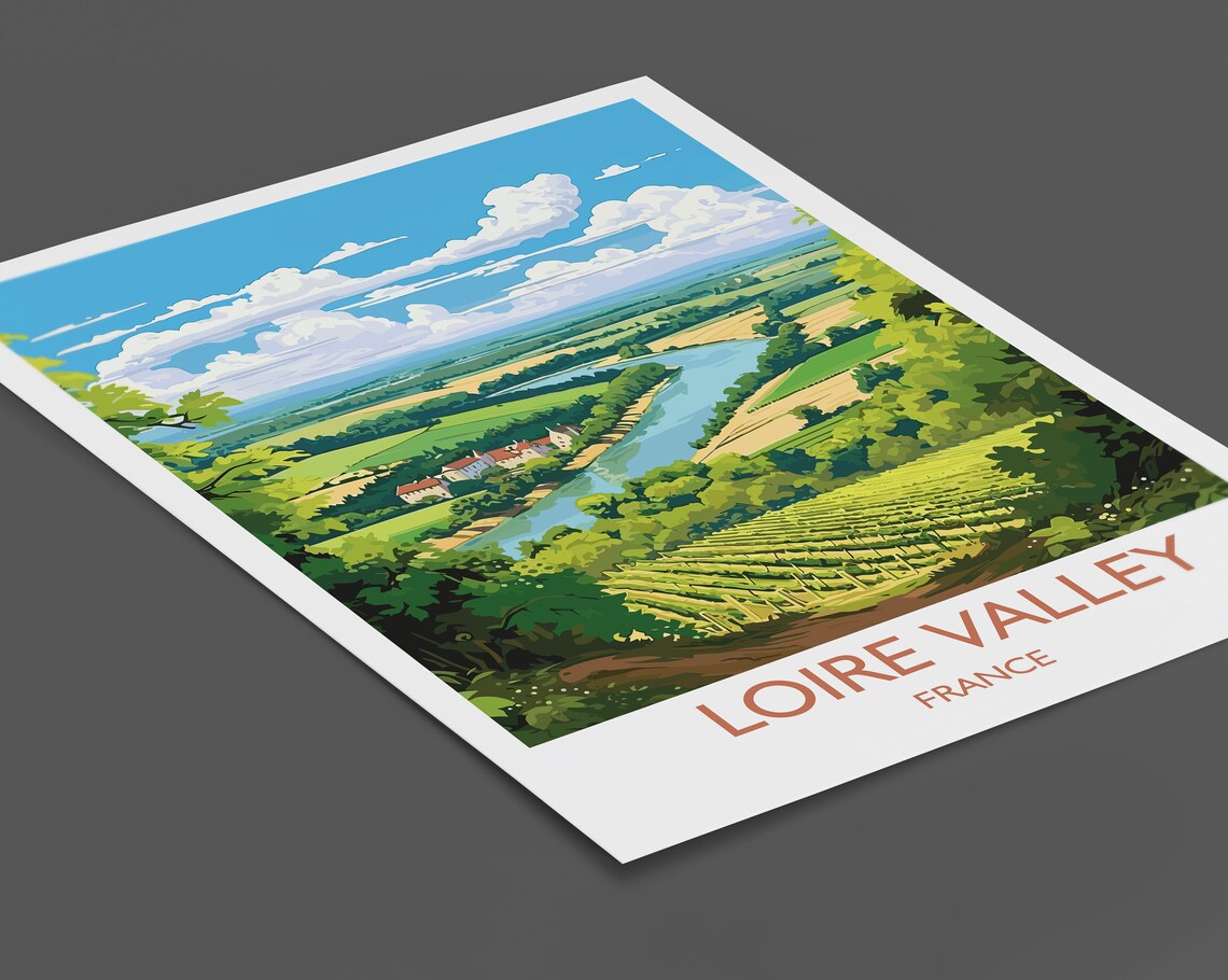 Loire Valley Travel Poster, France Wine Region - Image 2