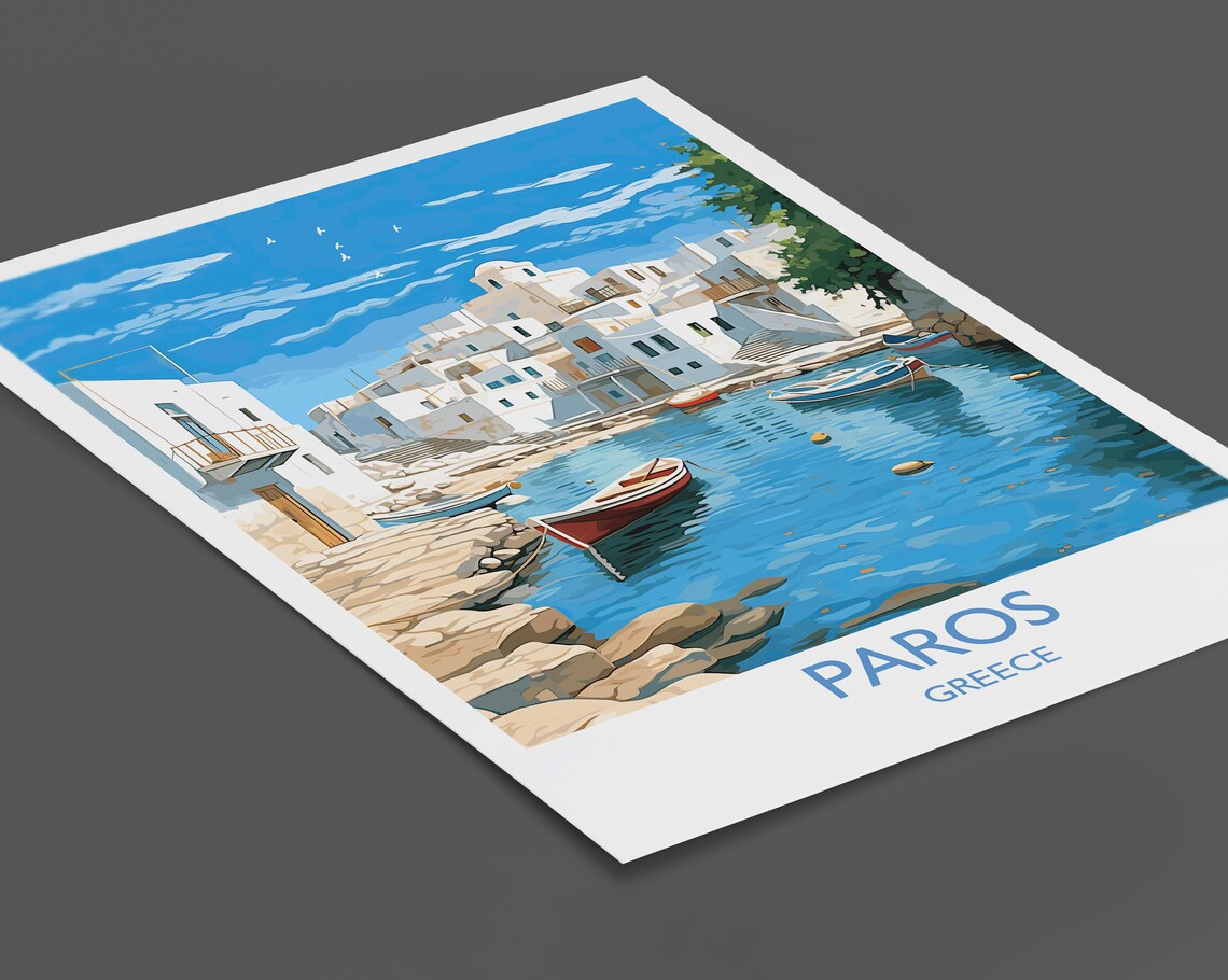 Paros Travel Poster, Greek Islands Art Print - Image 2