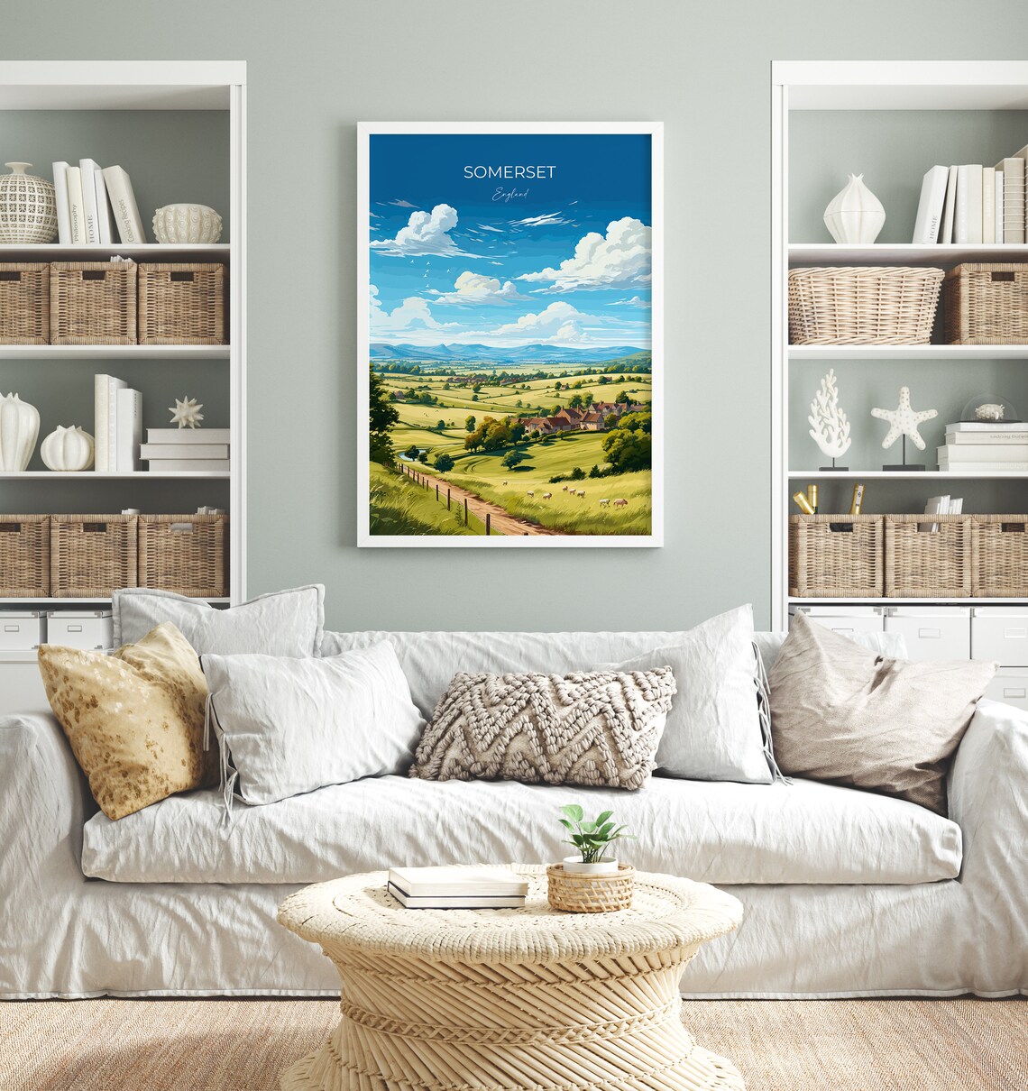 Somerset Travel Poster, England Landscape Art Print - Image 4