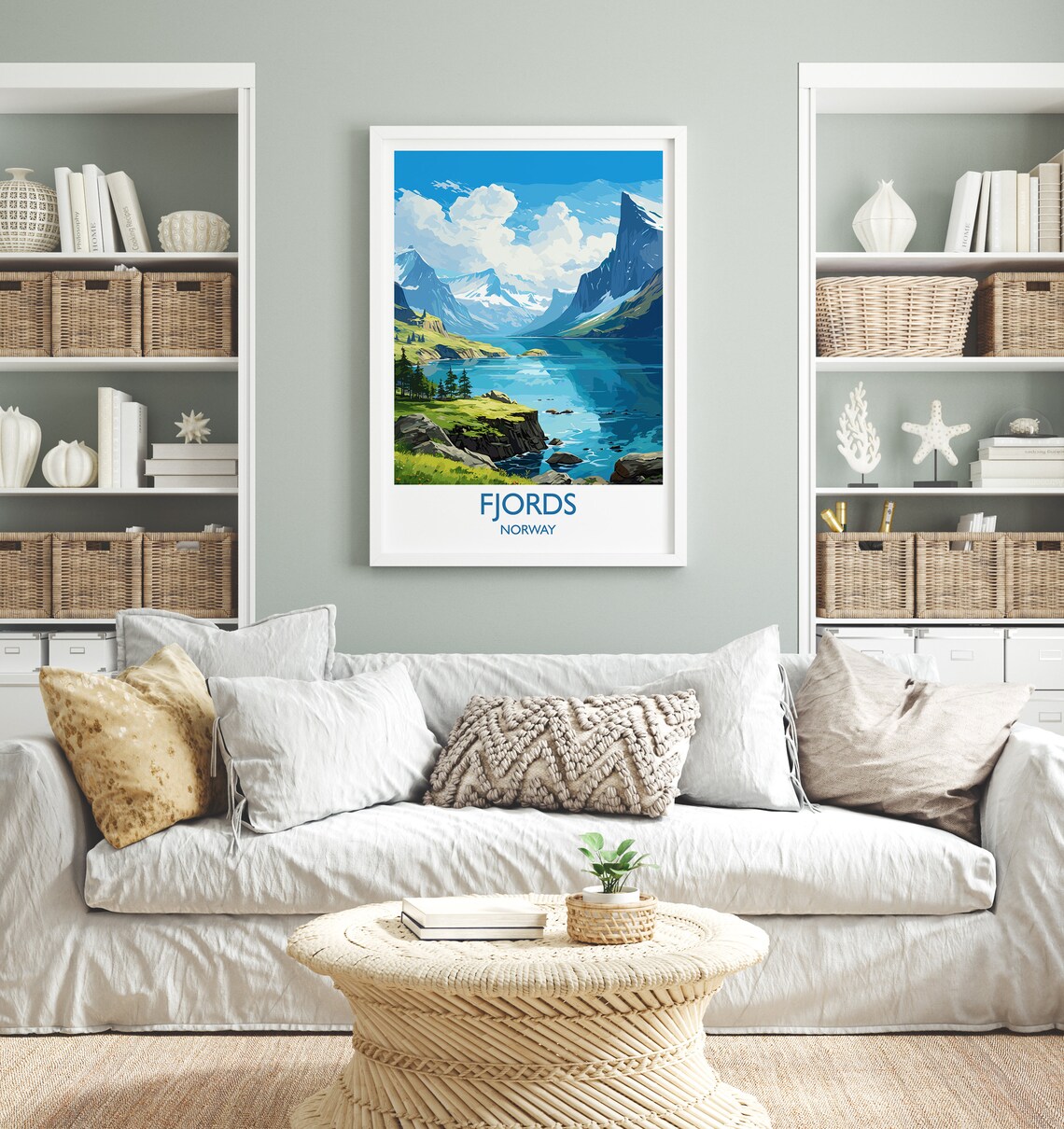 Fjords Norway Travel Poster, Europe Wall Art Print - Image 4