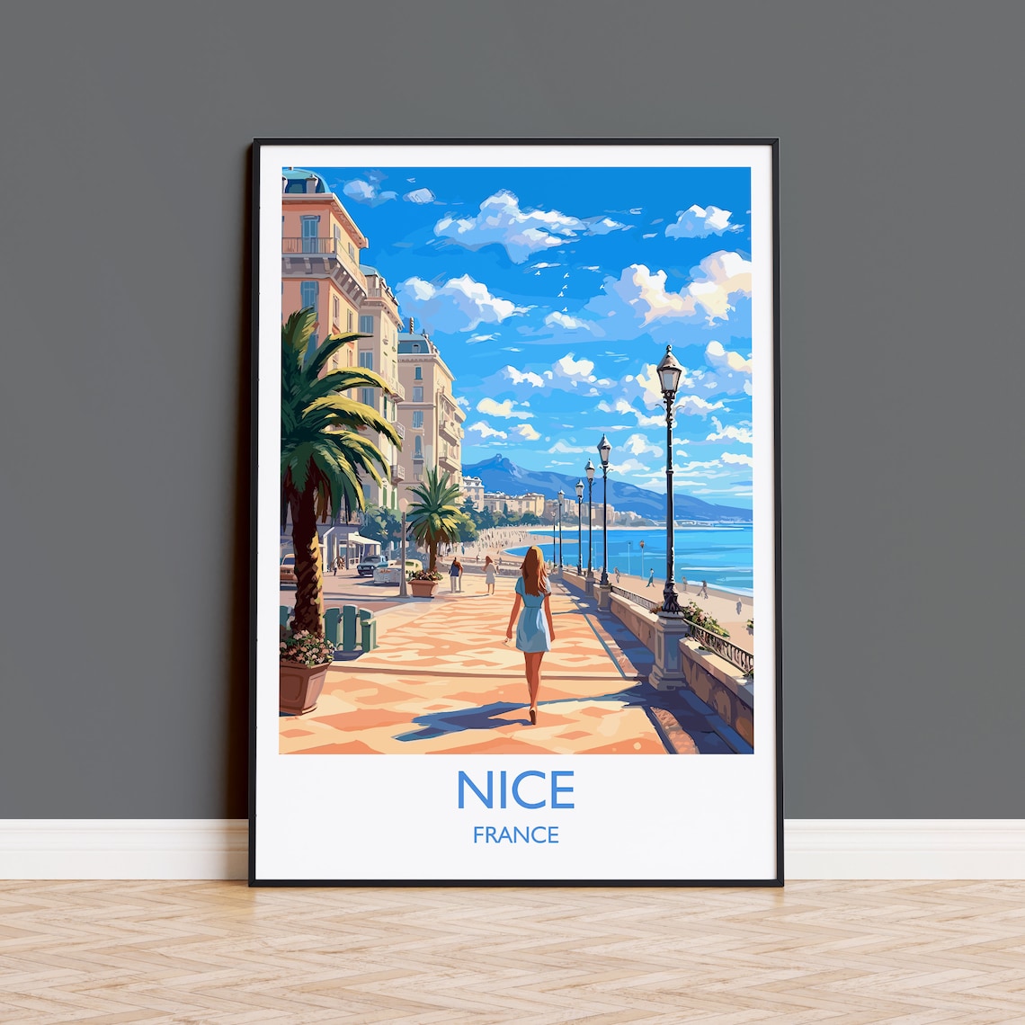 Nice France Travel Poster, Europe Art Print