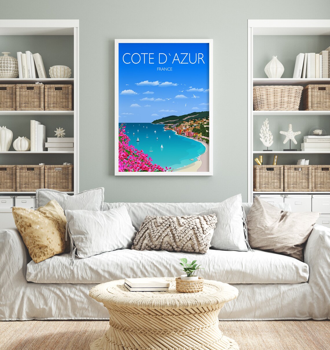 Cote Dazur Travel Poster Of France Wall Art Print - Image 2