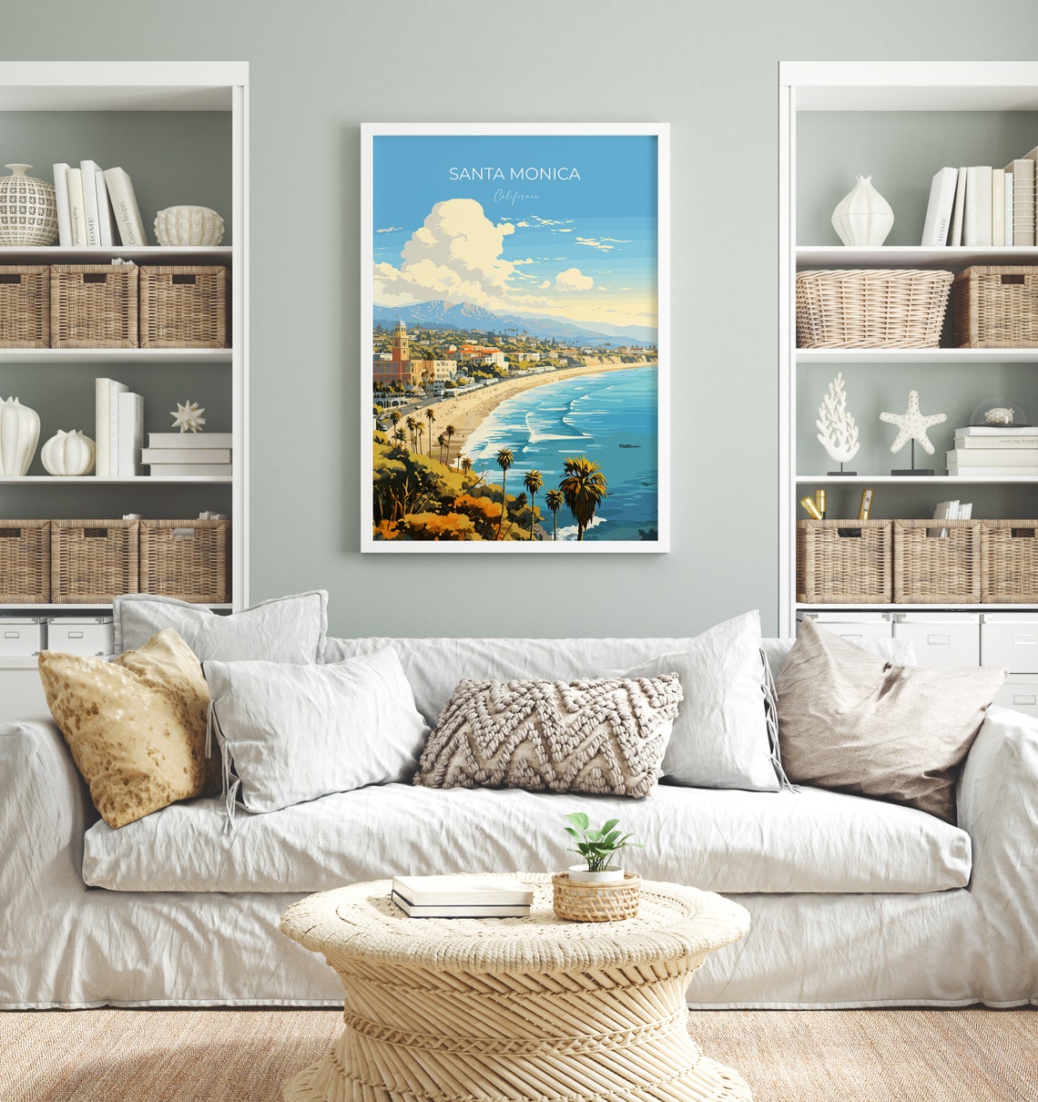 Santa Monica Travel Poster Travel Print Of Santa Monica California Santa Monica Art Lovers Gift Usa Gift Wall Art Print - Image 4