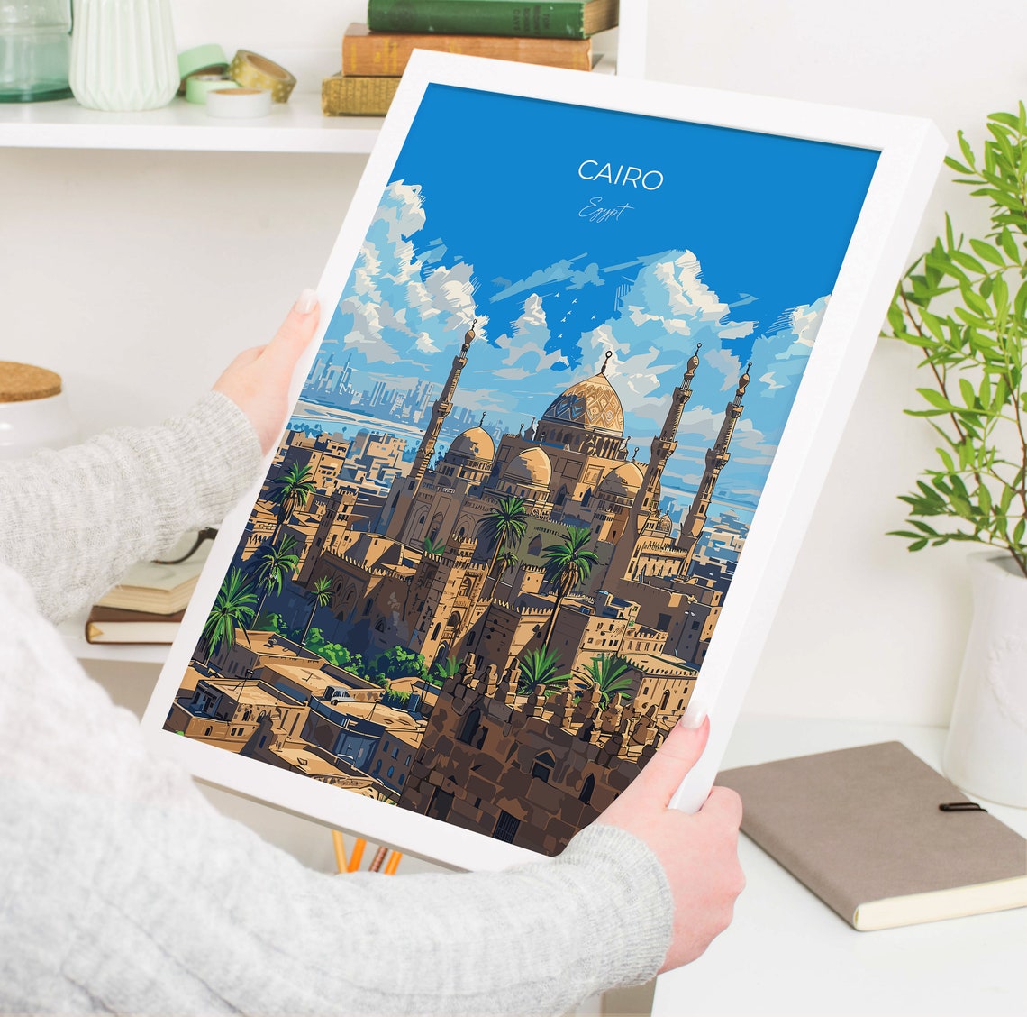Cairo Egypt Golden Dome Mosque Historic Quarter Travel Poster - Image 3