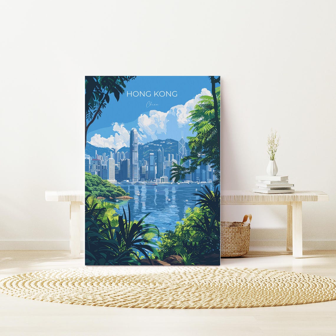 Hong Kong Travel Poster Travel Print Of Hong Kong Hong Kong Art Lovers Gift China Wall Art Gift - Image 2