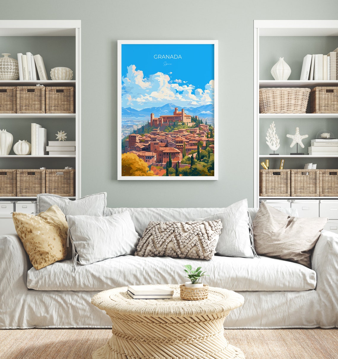 Granada Spain Hilltop Palace Sierra Nevada Travel Poster Wall Decor - Image 3