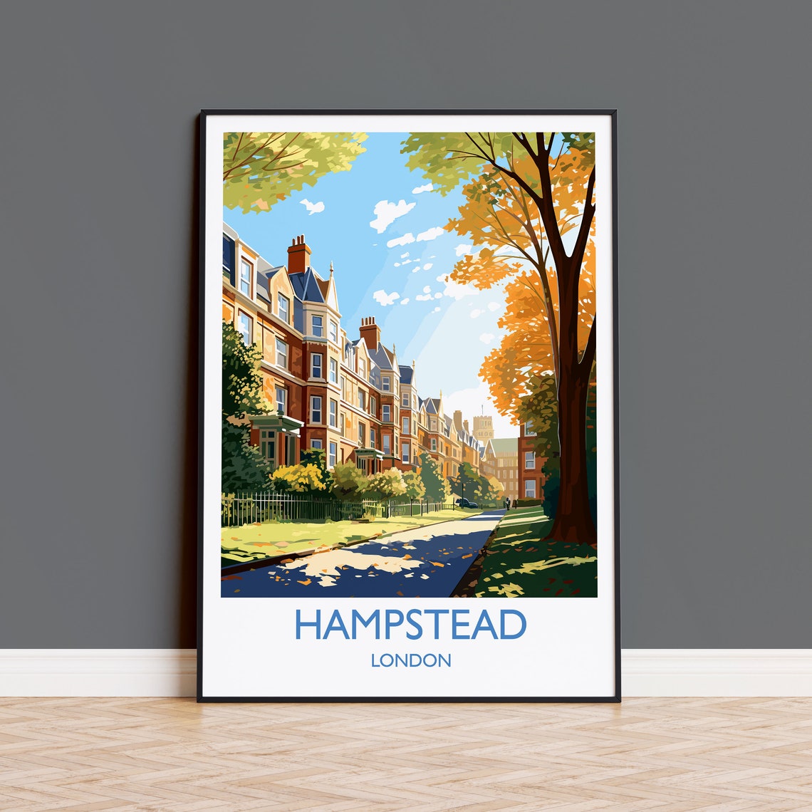 Hampstead Travel Print Travel Poster Of Hampstead London Poster Hampstead Gift Hampstead Art London Art Uk Travel Gift