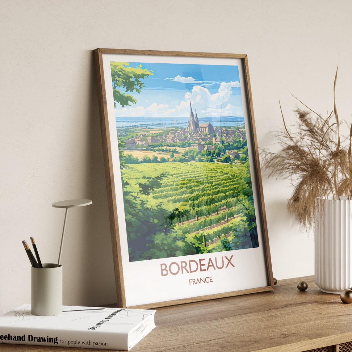 Bordeaux Poster Travel Print Of Bordeaux Wine Region France Europe Travel Gift - Image 3