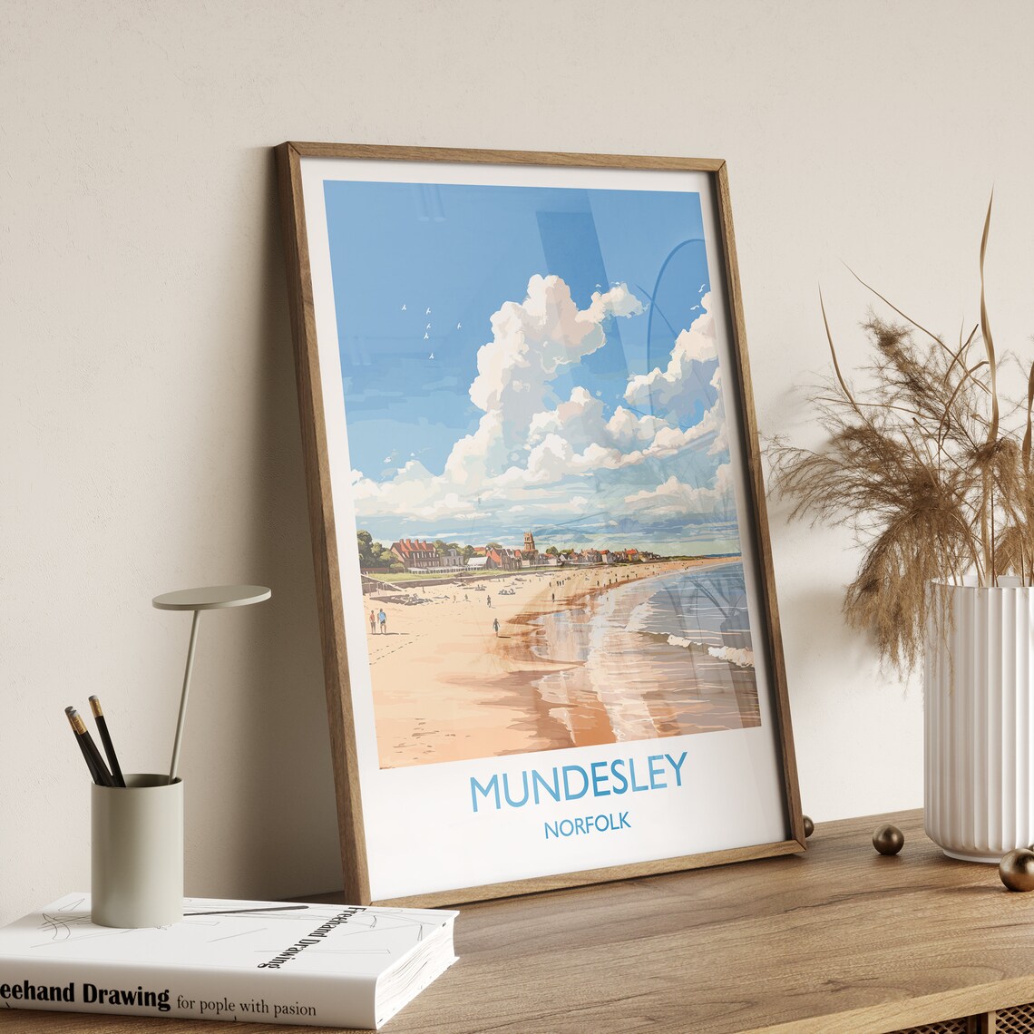 Mundesley Beach Travel Poster, Norfolk England - Image 3