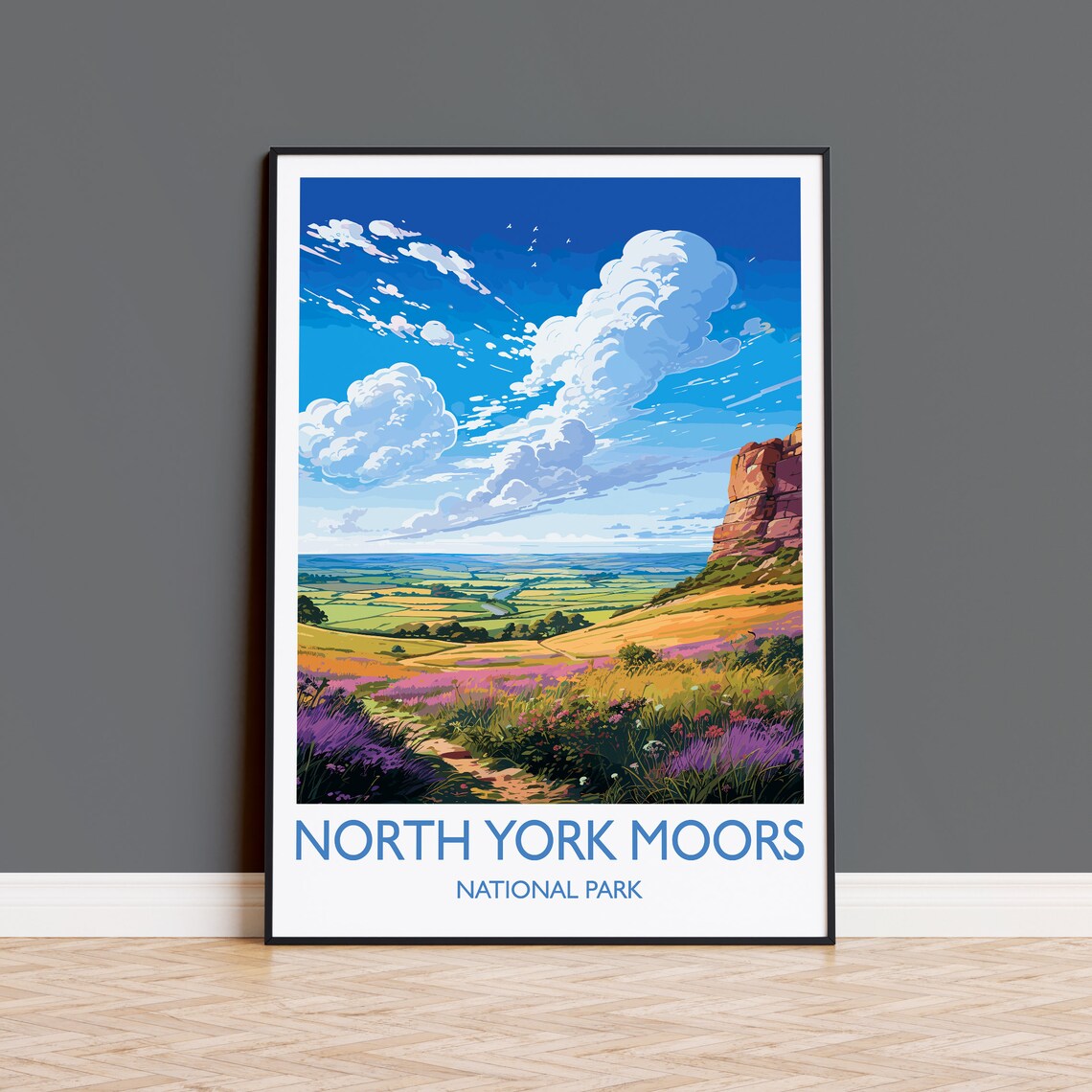 North York Moors Travel Poster, North Yorkshire England
