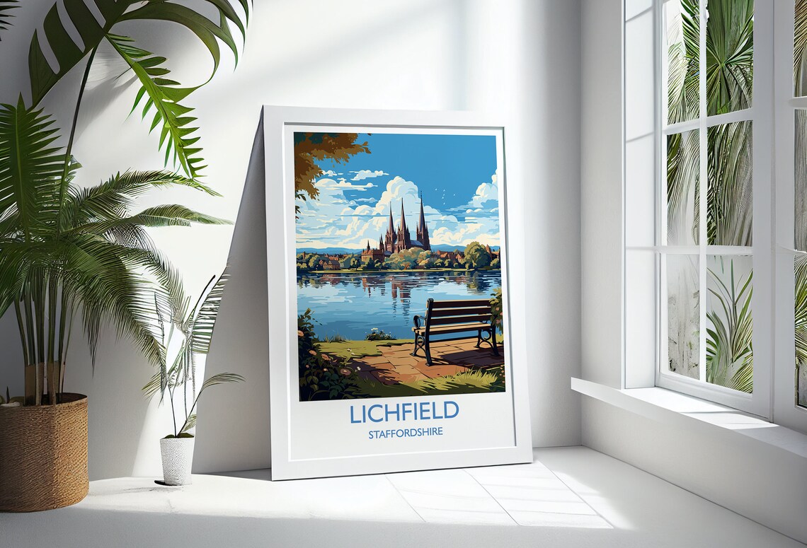 Lichfield Travel Poster, Staffordshire England - Image 2