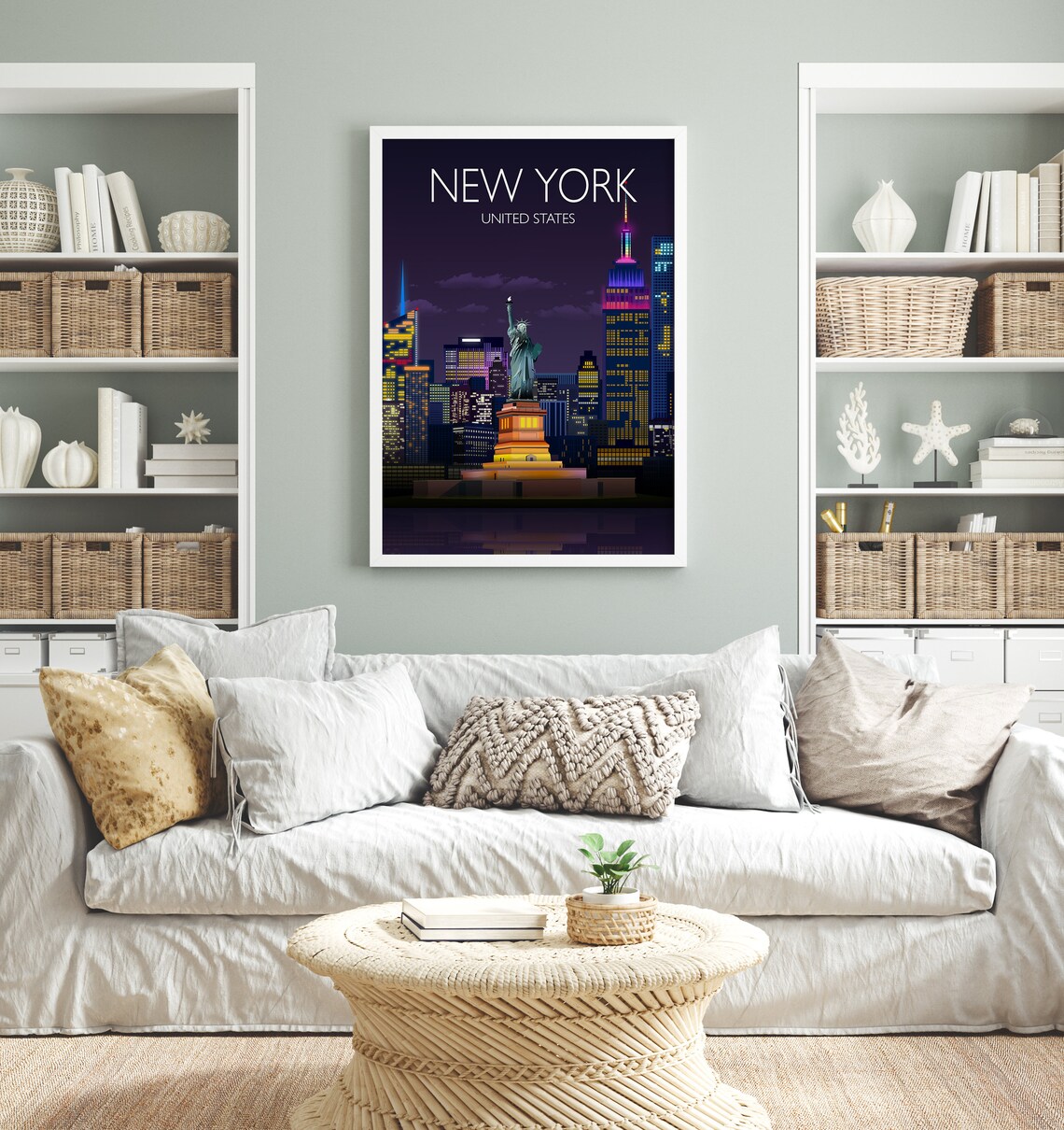New York Travel Poster, Manhattan Skyline Art Print - Image 2