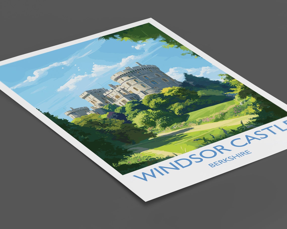 Windsor Castle Berkshire England Royal Fortress Palace Art Poster - Image 2
