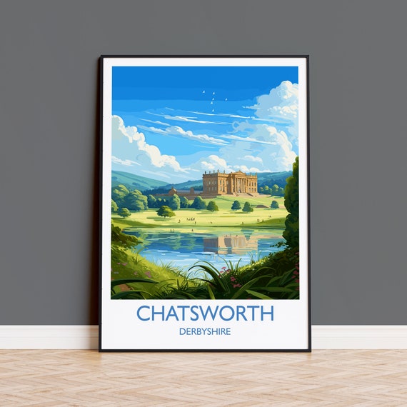 Chatsworth Travel Poster, English Countryside