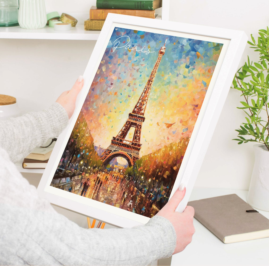 Eiffel Tower Golden Sunset Stroll Paris France Avenue Poster - Image 3