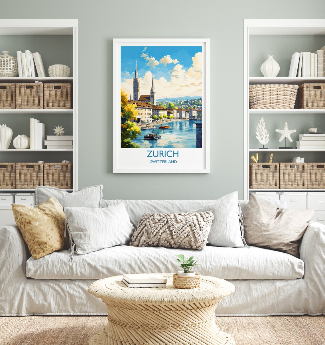 Zurich Travel Poster Travel Print Of Zurich Switzerland Swiss Art Zurich Gift Wall Art Print - Image 4