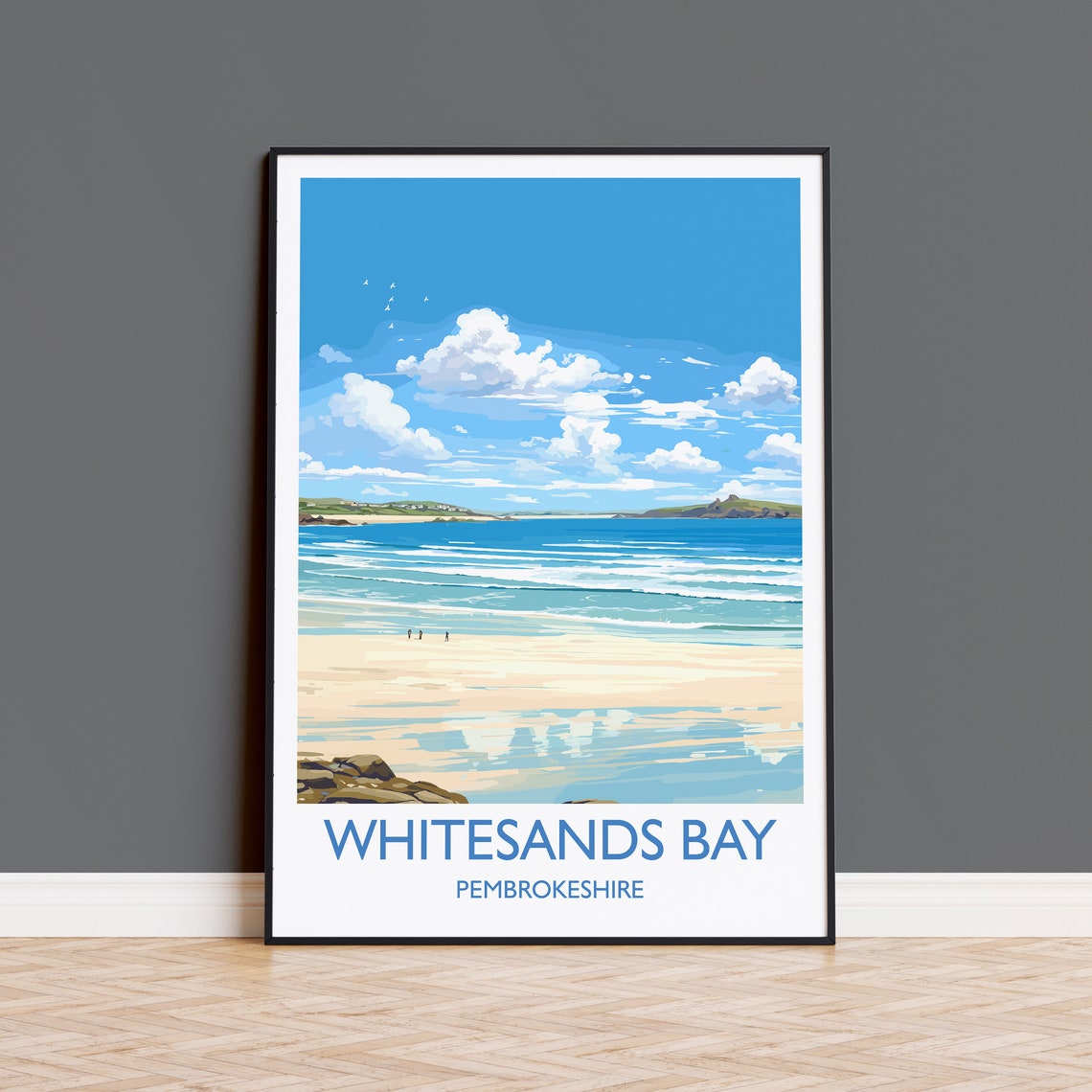 Whitesands Bay Pembrokeshire Beach Surf Wales Coast View Poster