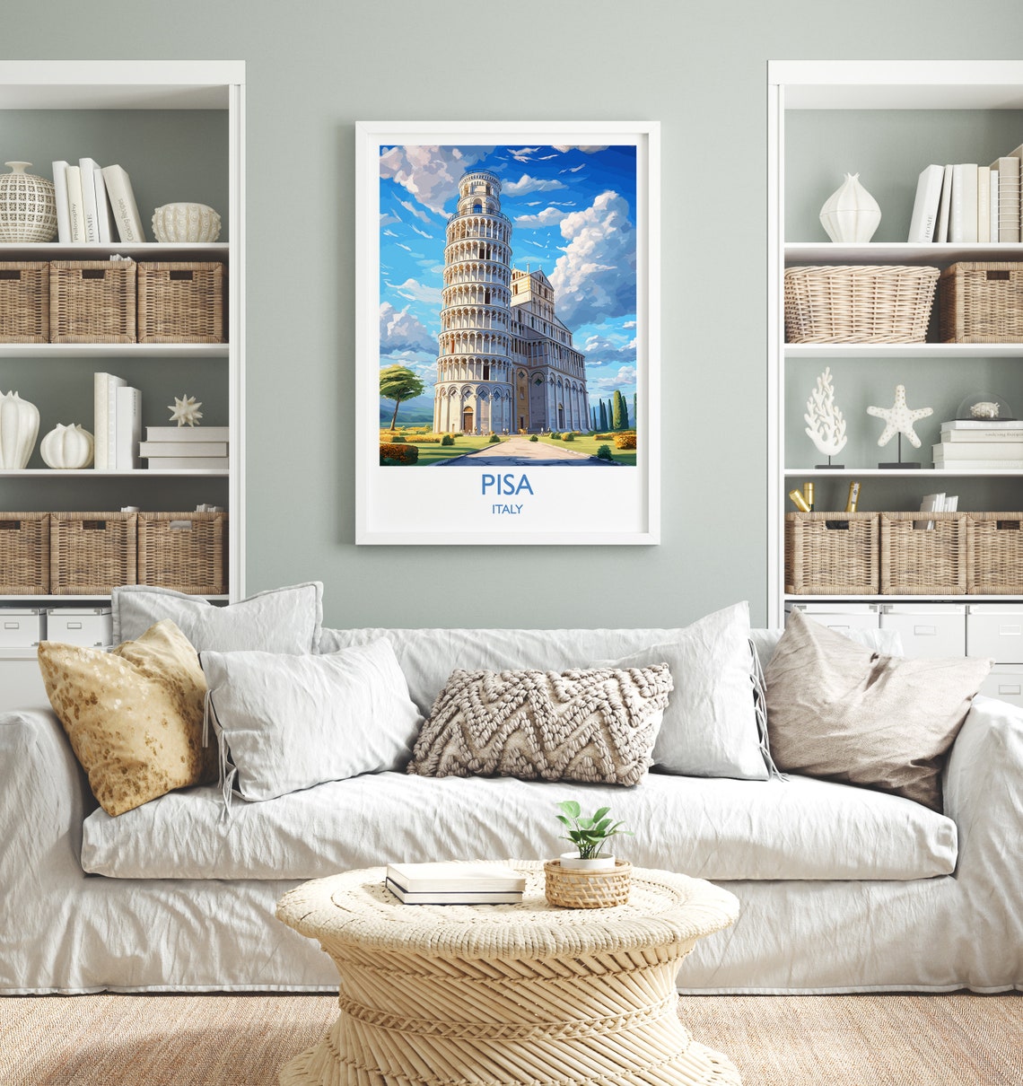 Pisa Italy Leaning Tower Cathedral Square Landmark Art Poster - Image 4