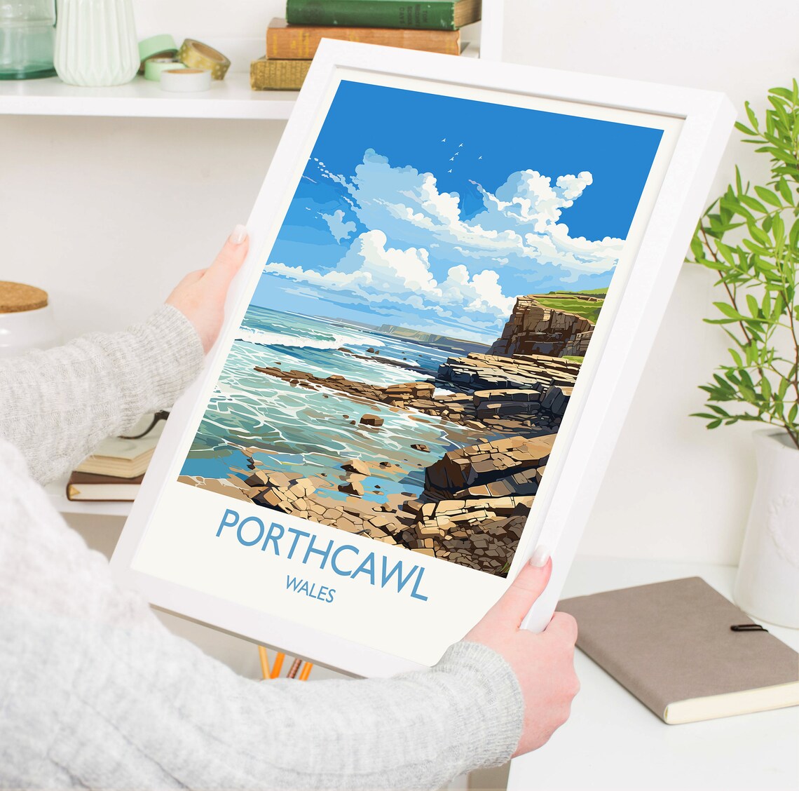 Porthcawl Travel Print Wall Art Porthcawl Travel Poster Wales Welsh Art Porthcawl Art Lovers Gift Wall Art Print - Image 5