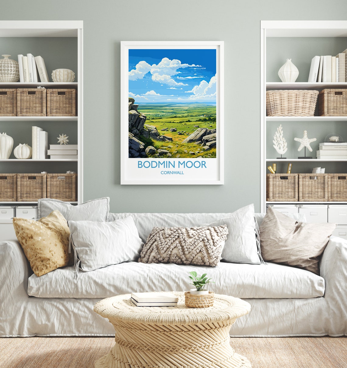 Bodmin Moor Cornwall Rocky Cliffs Green Valley Panoramic Travel Poster - Image 4