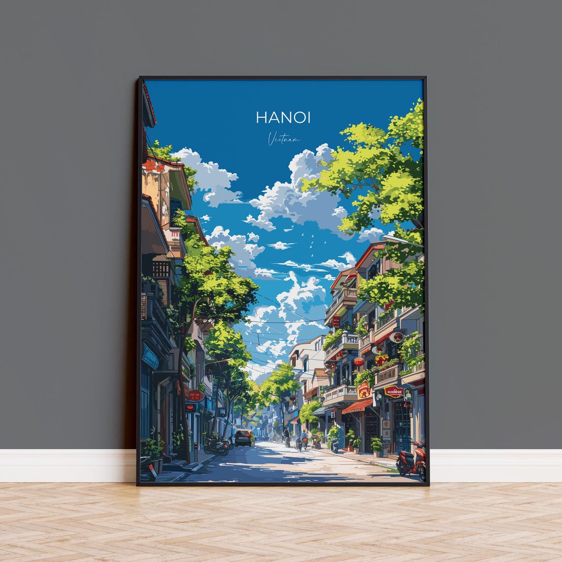 Hanoi Travel Poster Travel Print Of Hanoi Vietnam Asia Hanoi Art Lovers Gift Vietnam Gift Wall Art Print