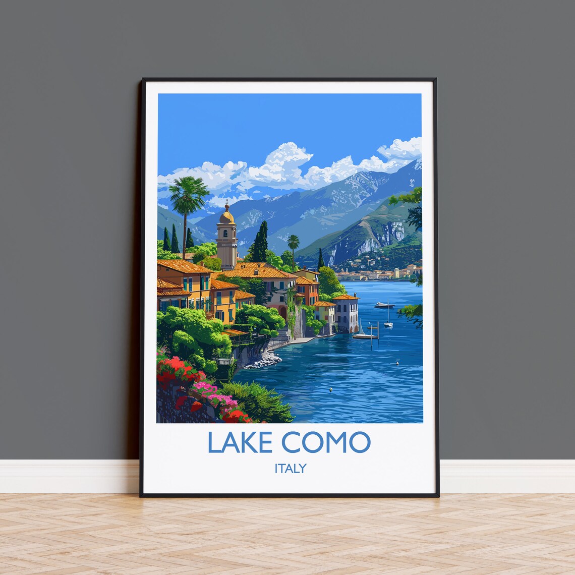 Lake Como Travel Poster, Italy Travel Print