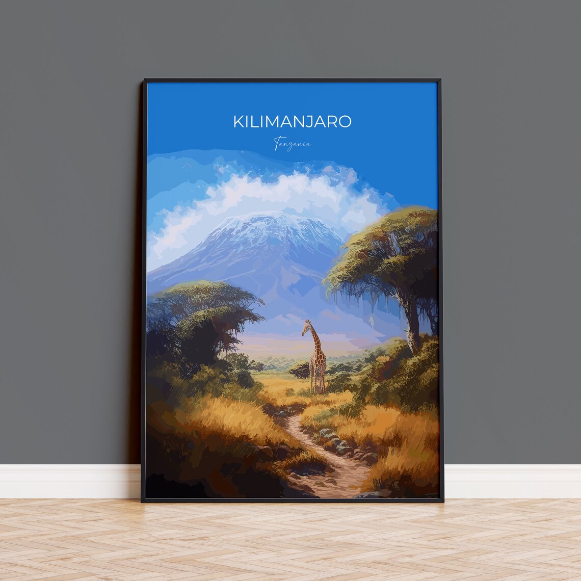 Mount Kilimanjaro Travel Poster, Tanzania Art Print