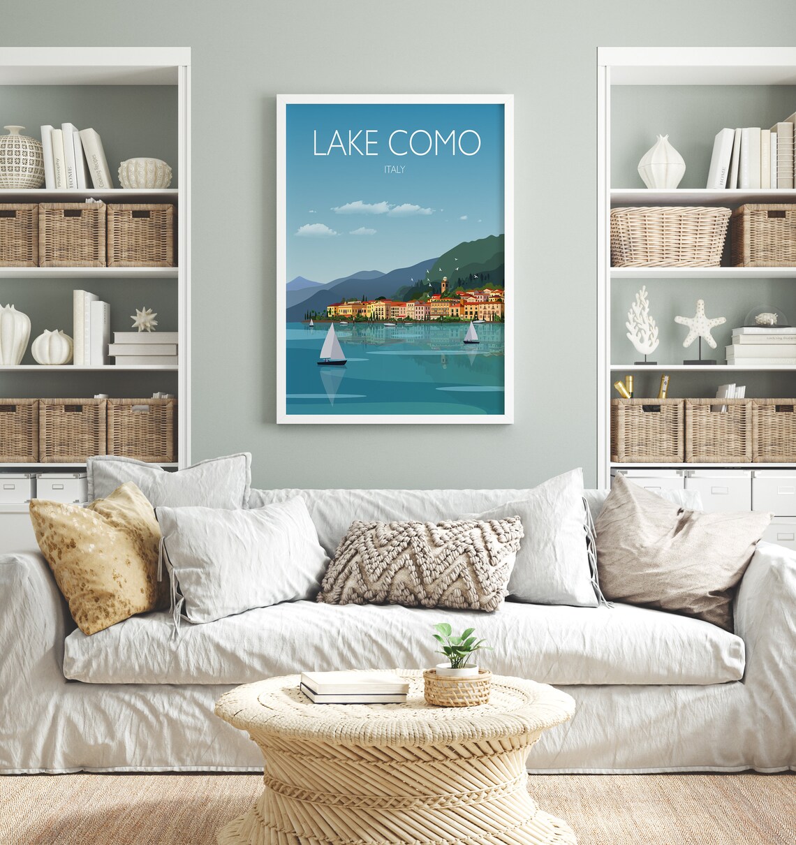 Lake Como Travel Poster, Italy Travel Art Print - Image 2
