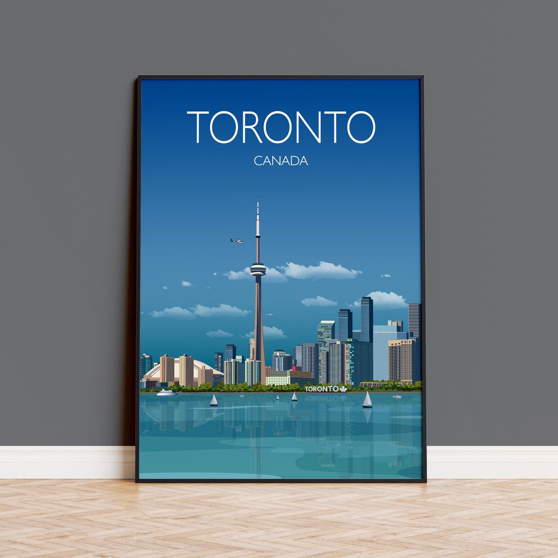 Toronto Travel Poster, Canada Cityscape Art Print
