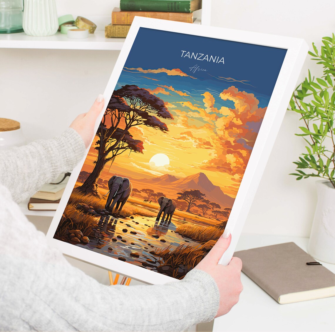 Tanzania Travel Poster, African Sunset Art Print - Image 5