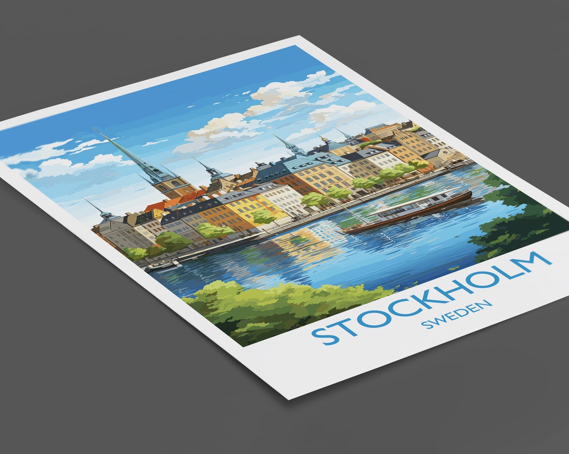 Stockholm Old Town Harbour Sweden Gamla Stan Waterfront Poster - Image 2