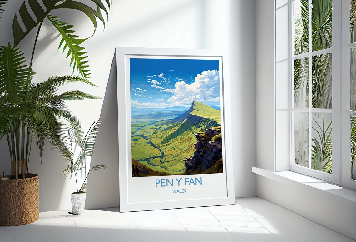 Pen Y Fan Travel Poster, Wales Brecon Beacons - Image 3
