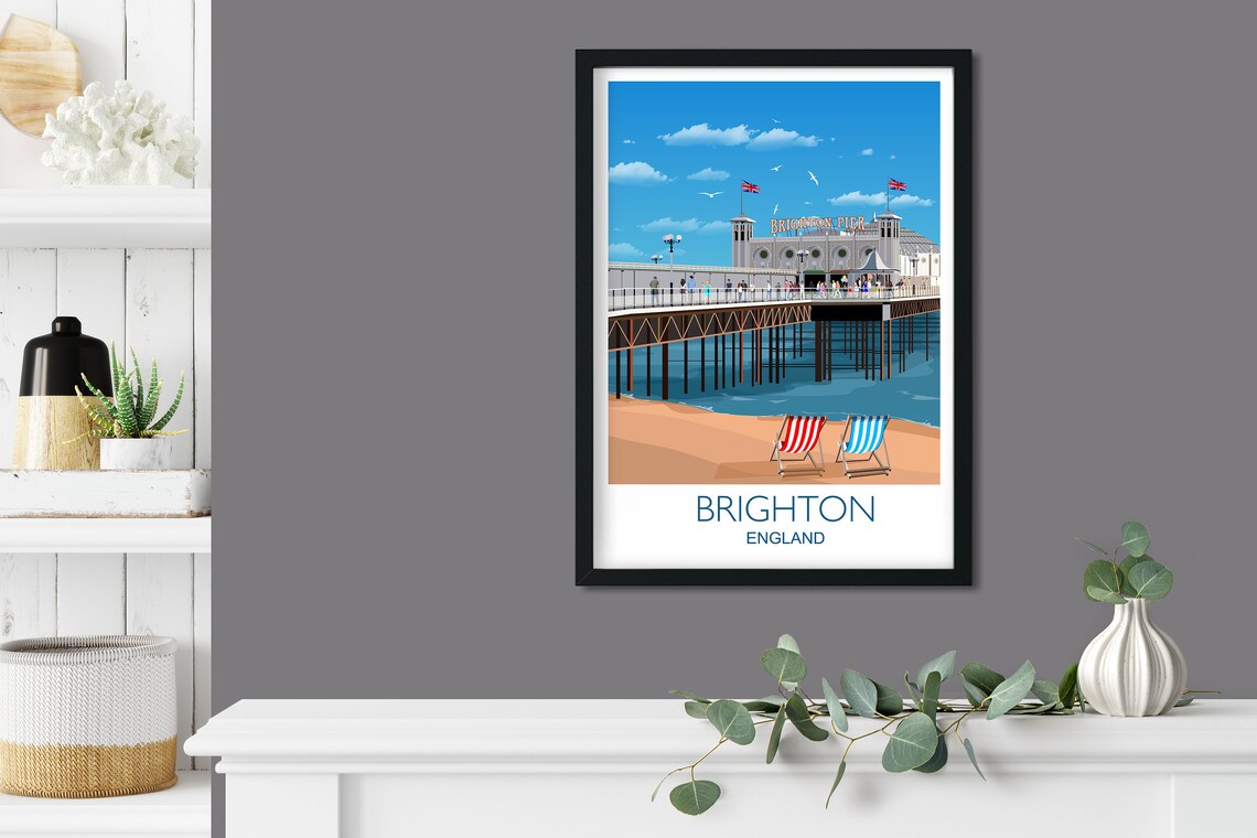 Brighton Travel Poster, Brighton Pier England UK - Image 3