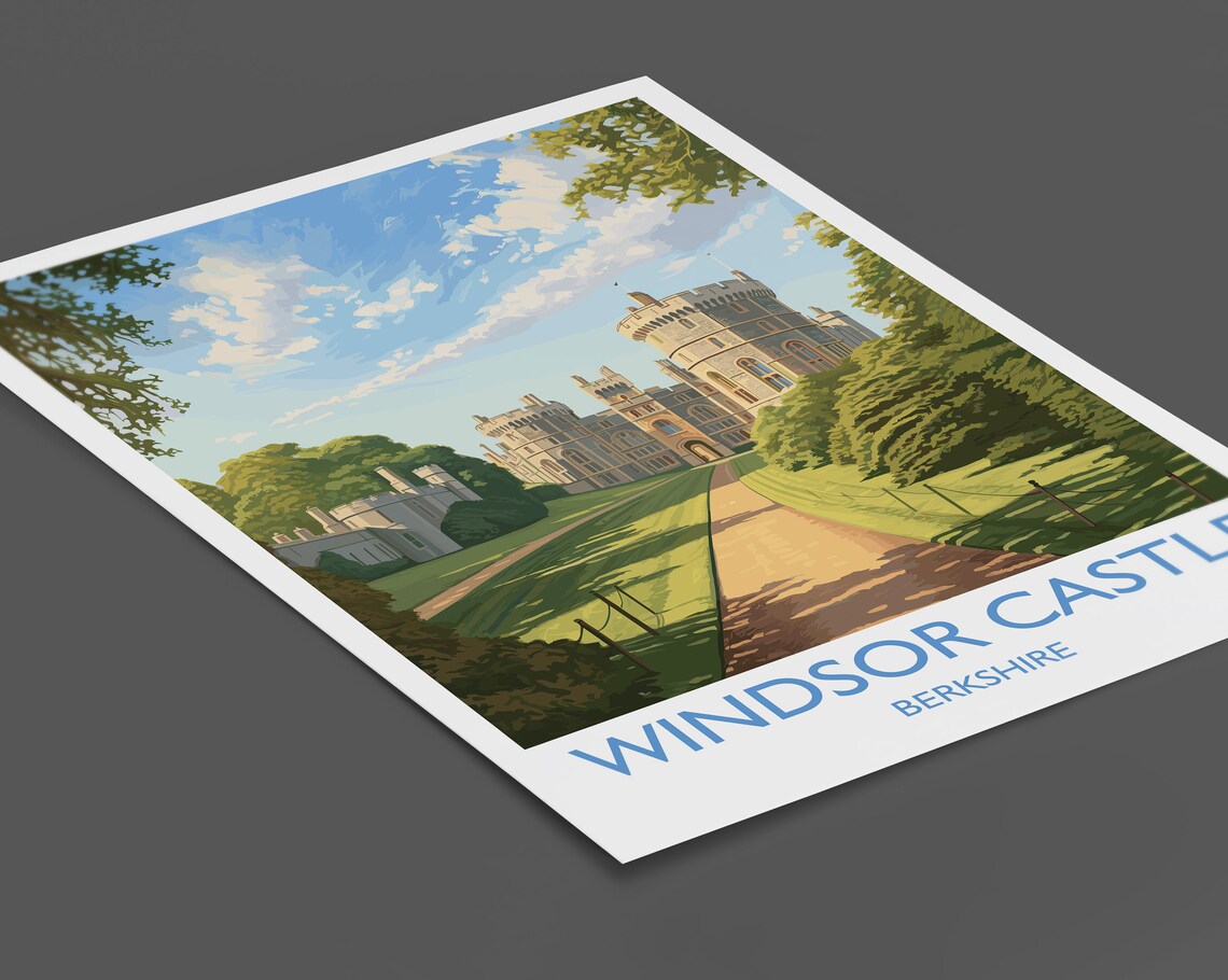 Windsor Castle Travel Poster, Berkshire England - Image 2