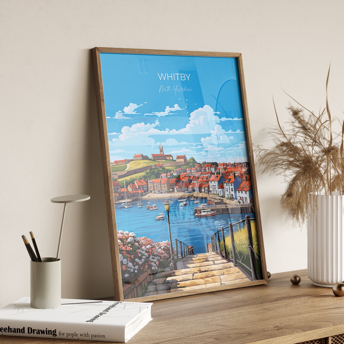 Whitby Travel Poster, North Yorkshire Art Print - Image 2