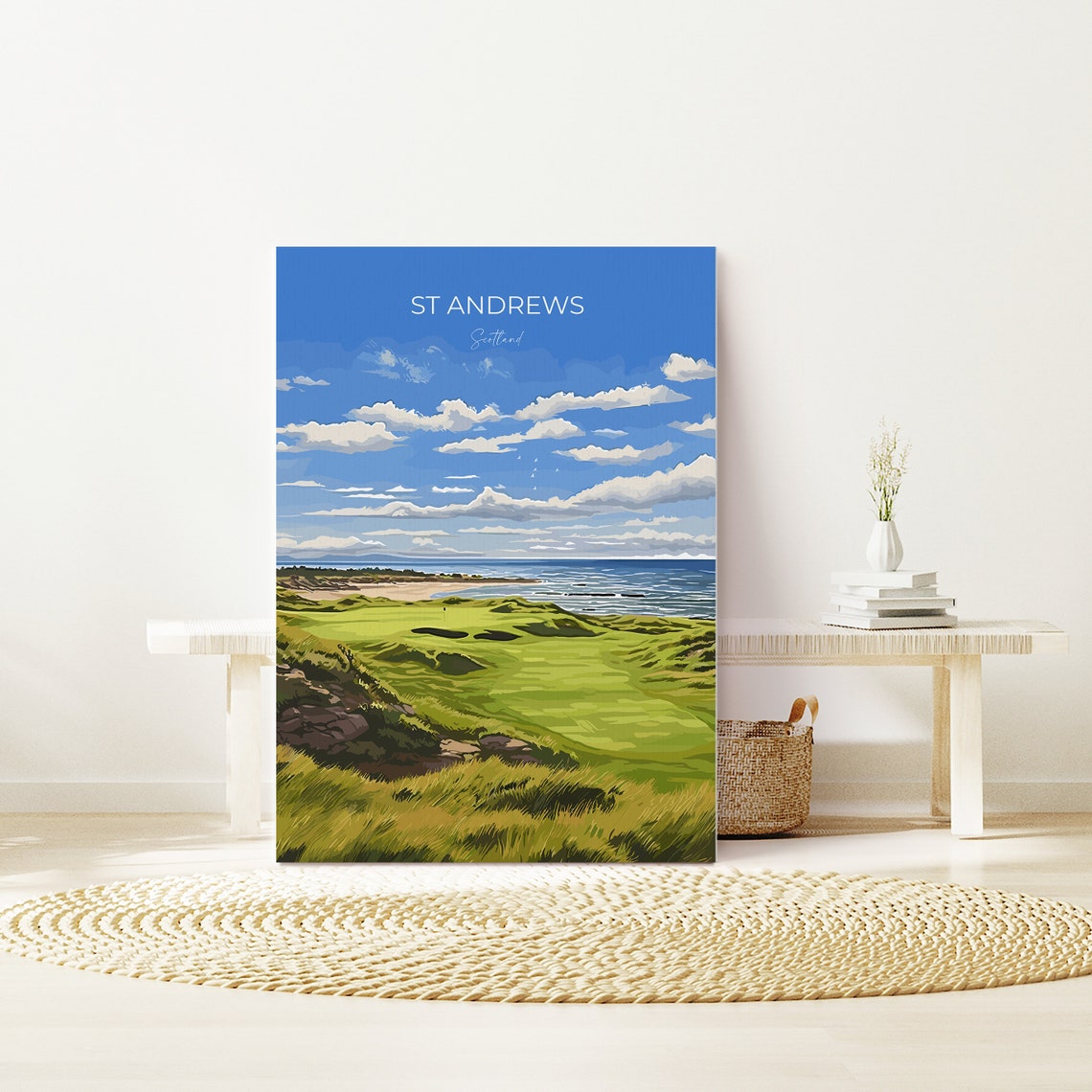 St Andrews Scotland Links Golf Course Green Fairway Coastal Poster - Image 2