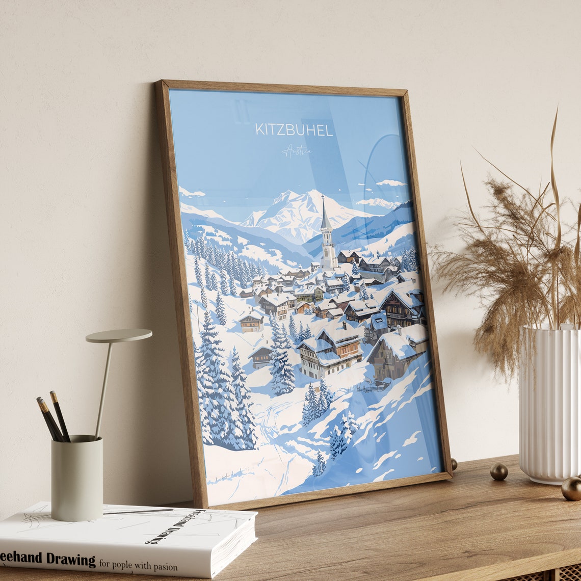 Kitzbuhel Austria Winter Village Snowy Alps Ski Resort Poster - Image 2