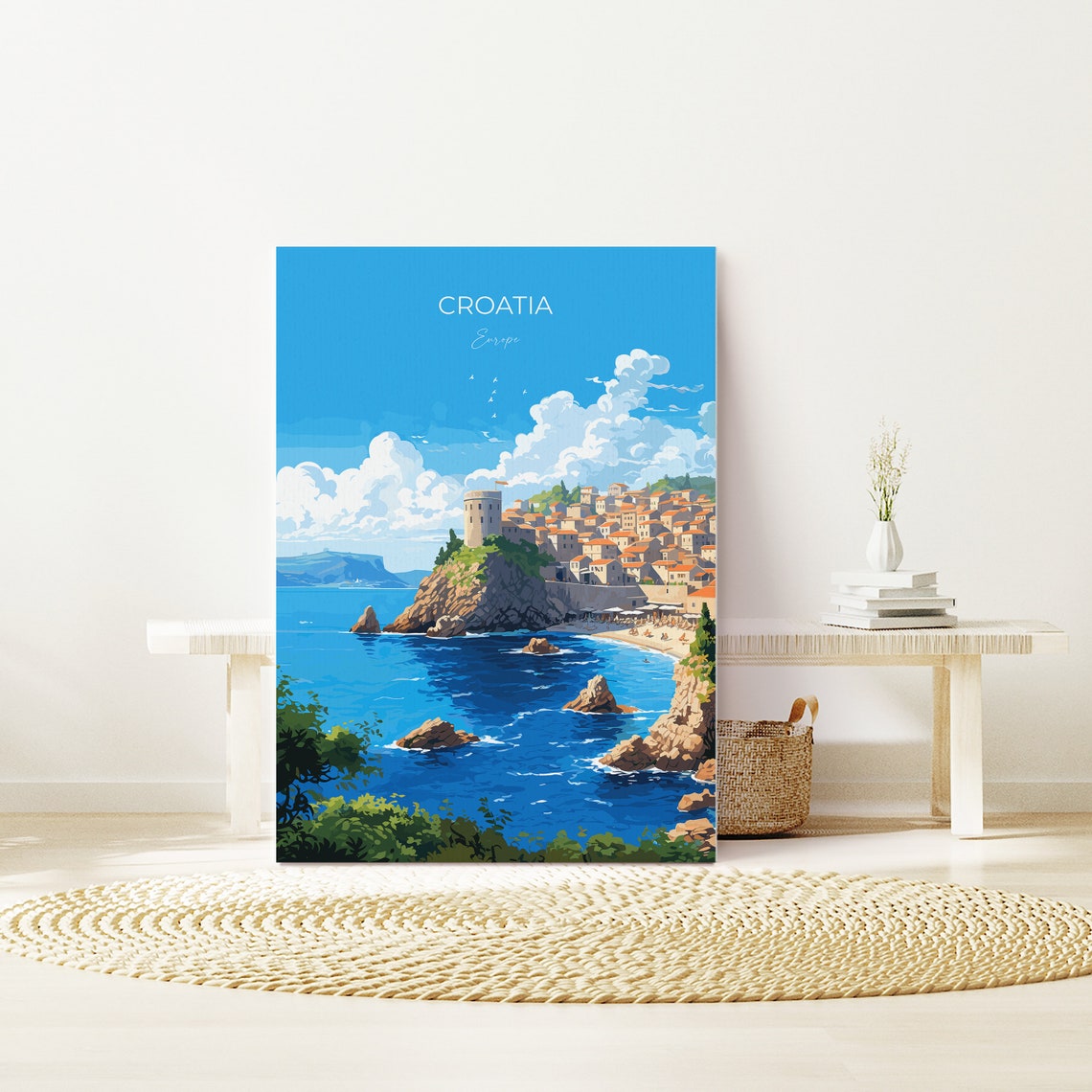 Croatia Travel Poster Travel Print Of Croatia Croatia Art Gift Dalmatian Coast Gift Europe Wall Art Travel Gift - Image 2
