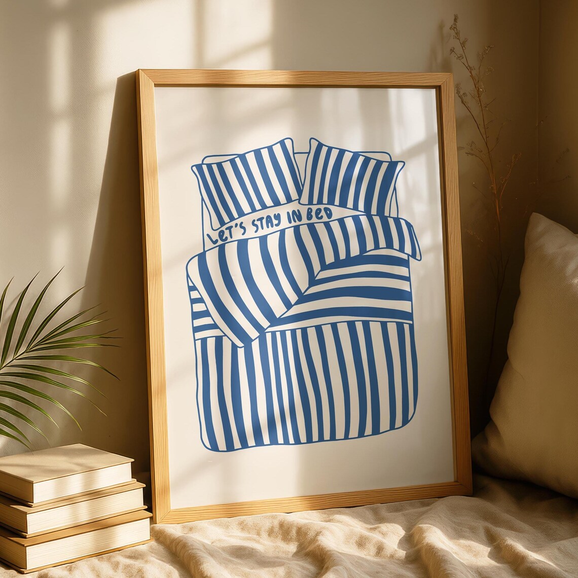 Stay In Bed Bedroom Minimalist Art Print