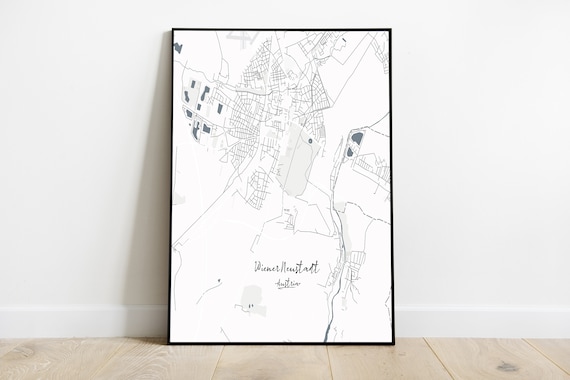 Wiener Neustadt Map City Mapcity Mapsmap Printcity Mapprint Austria Custom Print Personalized New York Paris