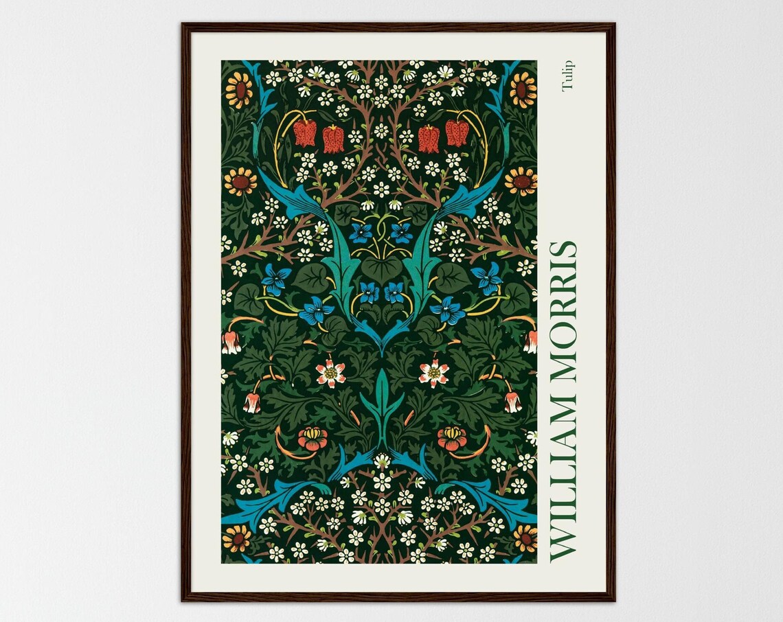 William Morris Exhibition Poster, Botanical Boho Decor