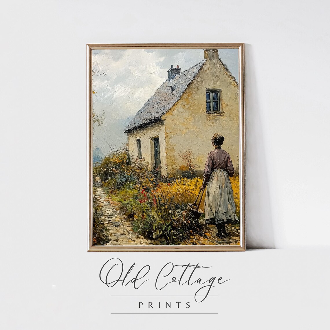 Expected Arrival Vintage Rustic Autumn Garden Scene