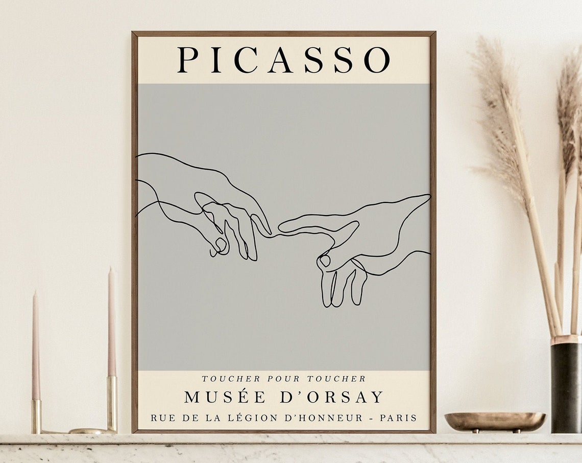Picasso Musee d'Orsay Line Art Reaching Hands Exhibition Poster - Image 2