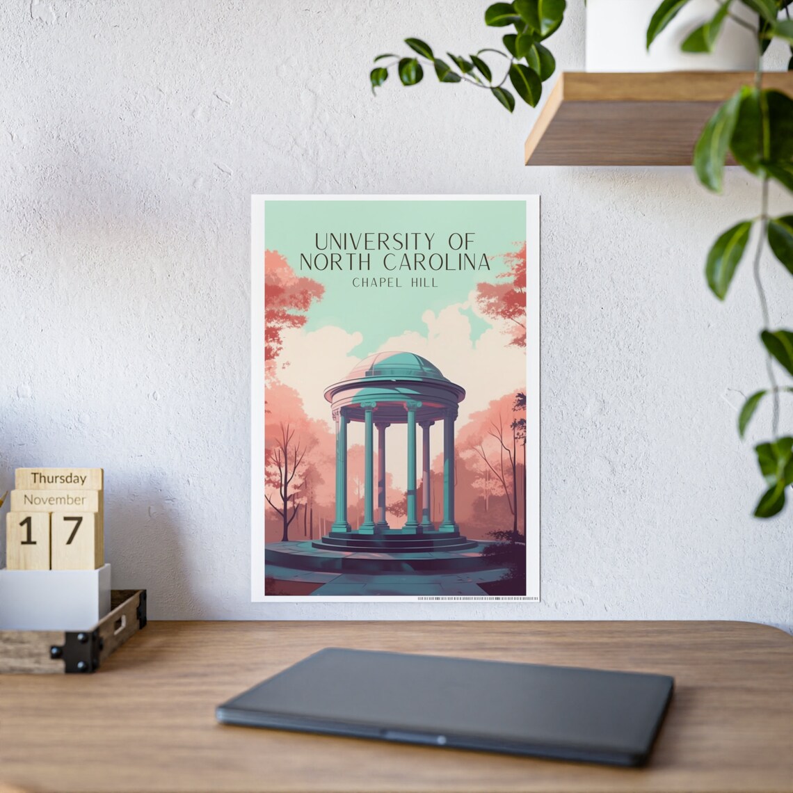 UNC Old Well Travel Poster, Chapel Hill Keepsake - Image 5
