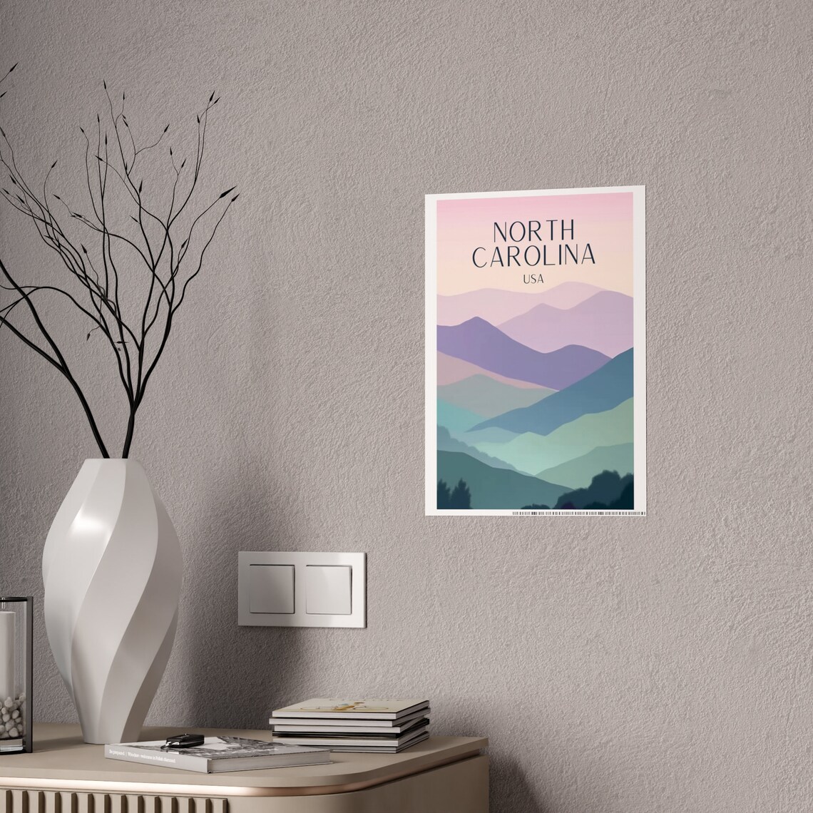 North Carolina Travel Poster, Mountain Landscape - Image 2