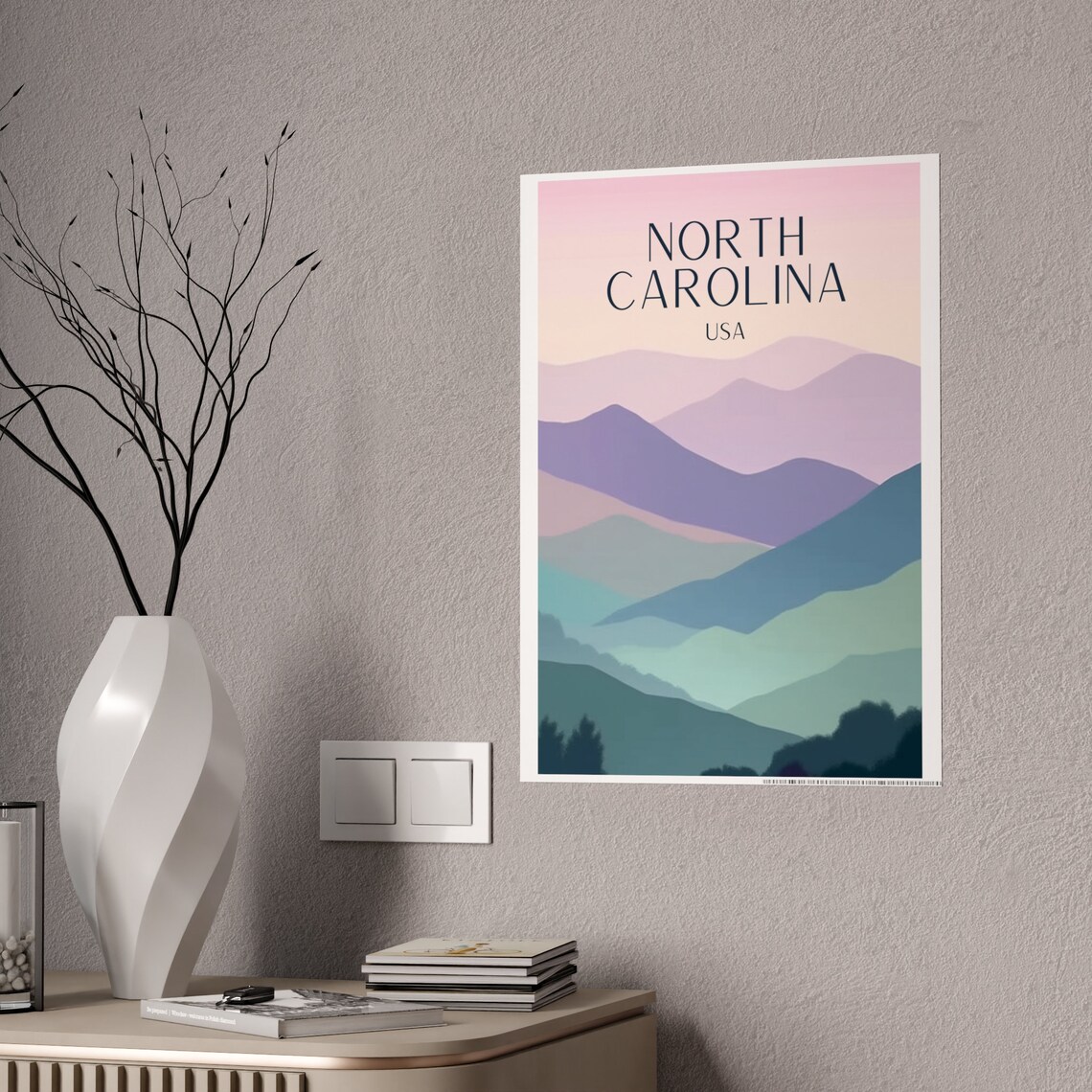 North Carolina Travel Poster, Mountain Landscape - Image 5