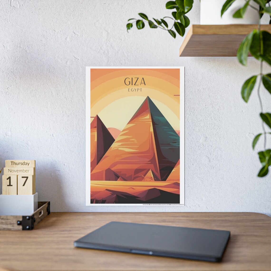 Pyramids Art Deco Travel Poster, Giza Africa - Image 6