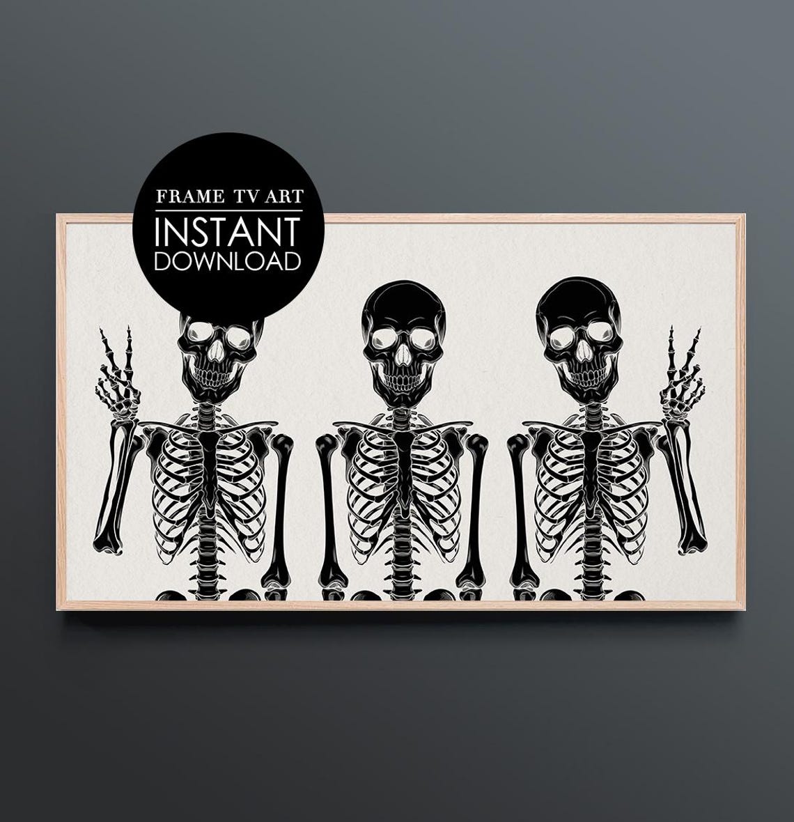 Samsung Frame Tv Art Fun Halloween Skeletons Instant Spooky Funny