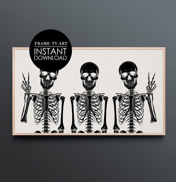 Samsung Frame Tv Art Fun Halloween Skeletons Instant Spooky Funny